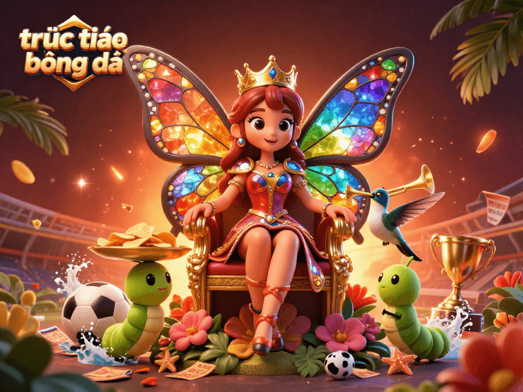 Experience trực tiếp bóng đá with dynamic sports betting elements featuring colorful characters and vibrant casino details.