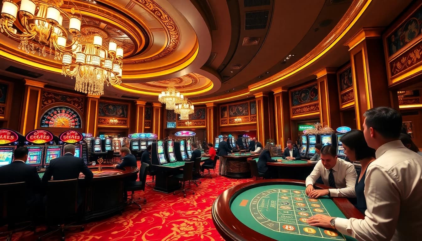 Players winning big at ee 88 casino with roulette and poker games in a luxurious setting.