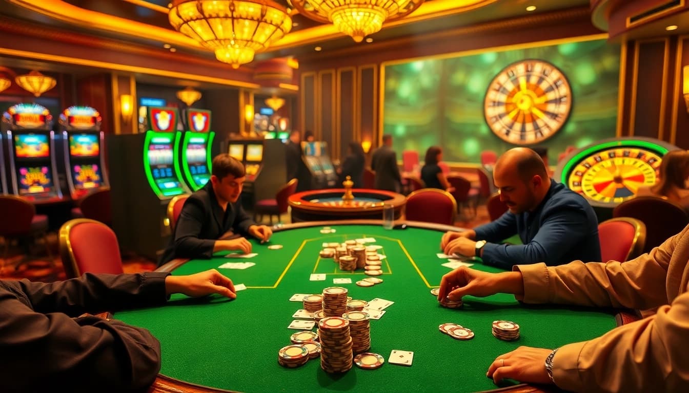 Experience the excitement of sp8 bet at a luxury casino poker table.