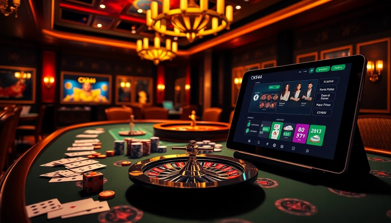 CK444 gamblers enjoy an immersive casino experience with vibrant roulette and card play.