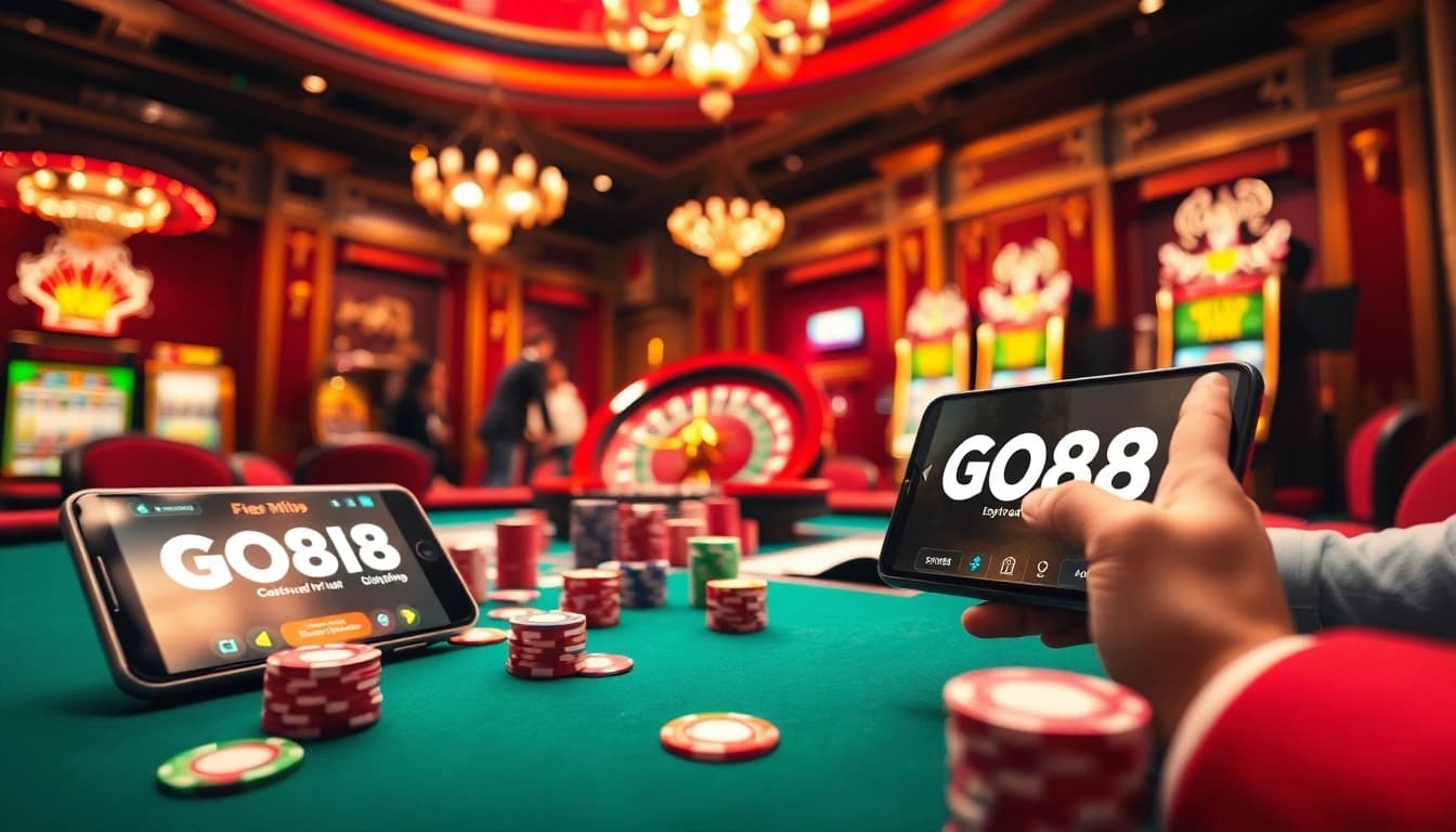 Experience the thrill of GO88 with vibrant casino gaming tables and dynamic action.
