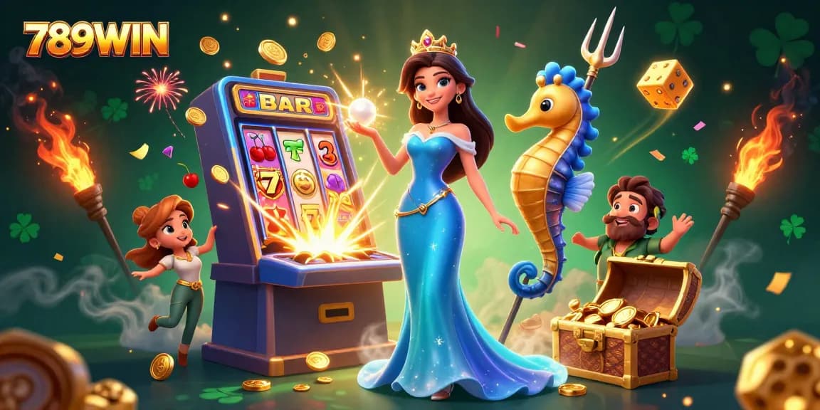 Experience thrilling winnings at 789WIN with a vibrant casino illustration showcasing captivating jackpot elements.