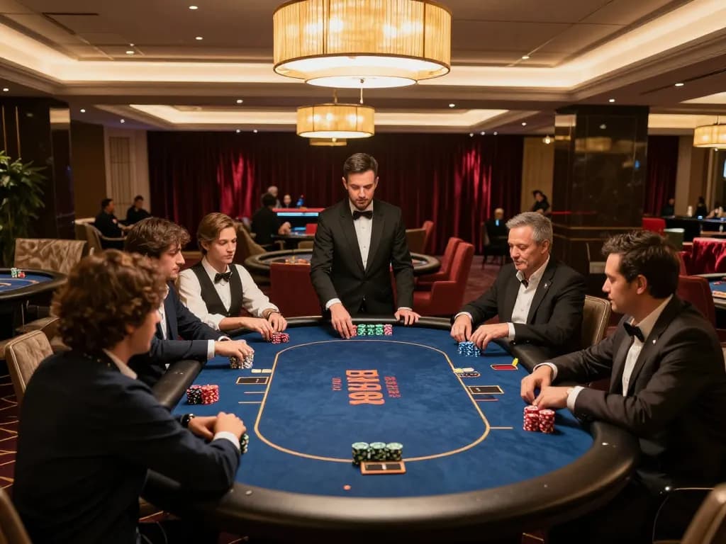 Experience thrilling poker action at Nk88's luxurious VIP gaming area with exclusive tables and upscale decor.