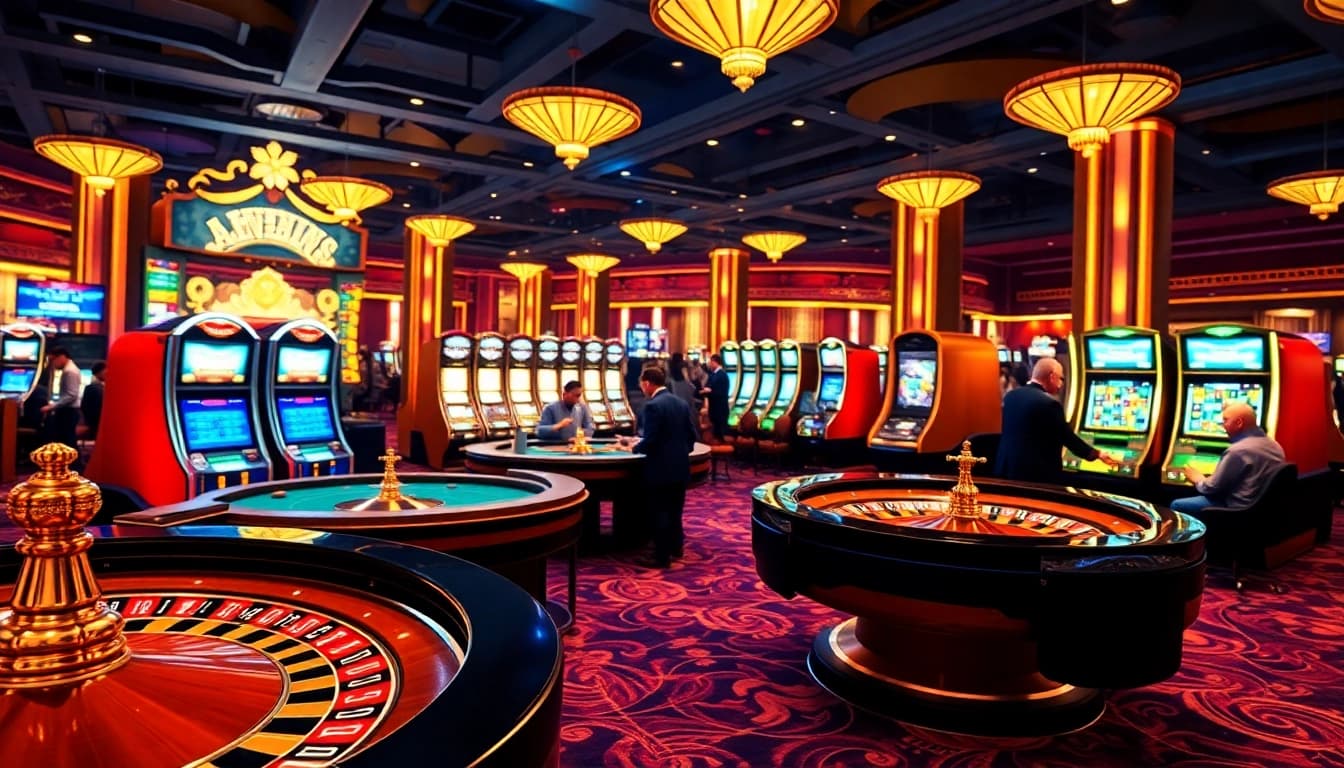Players enjoying the thrill of winning at https://nk88net.com/ casino games with poker chips and roulette.