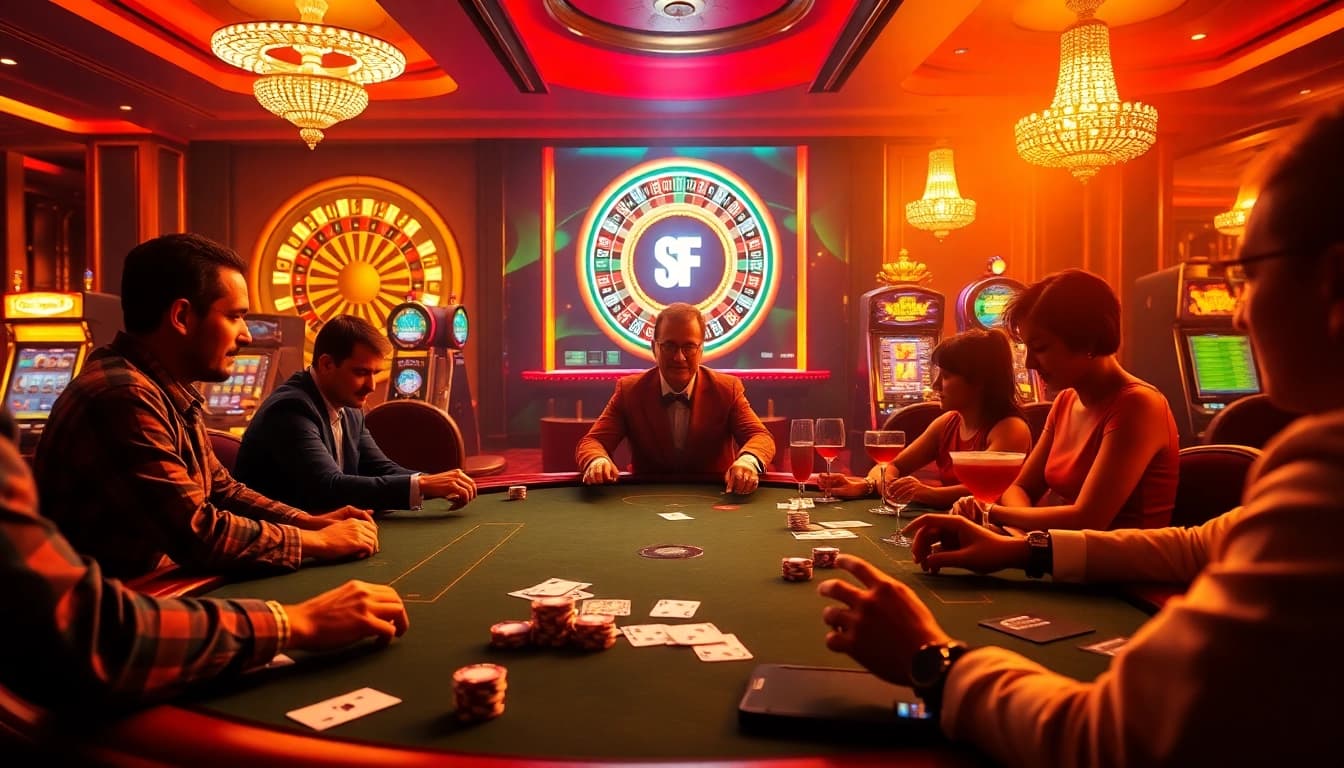 Engage in high-stakes poker at loto188.gb.net with vibrant casino tables and exciting gaming atmosphere.