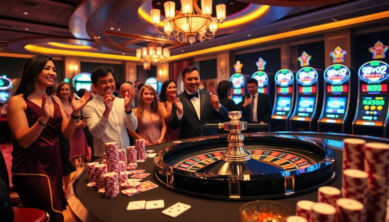 Experience the excitement of gambling at link RR88 with vibrant casino visuals.