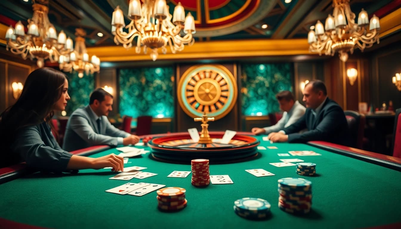 Intense poker game showcasing strategy at WW88.COM with chips and cards.
