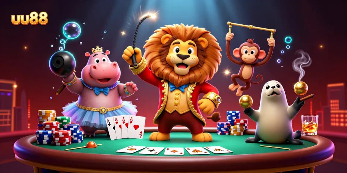 Engage with uu88's vibrant casino experience featuring characters in dynamic, action-packed scenes.