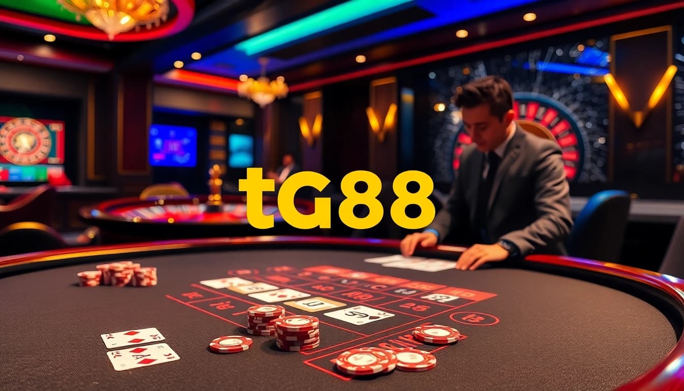 Players engaging at the tg88 online casino table, highlighting excitement and strategy.