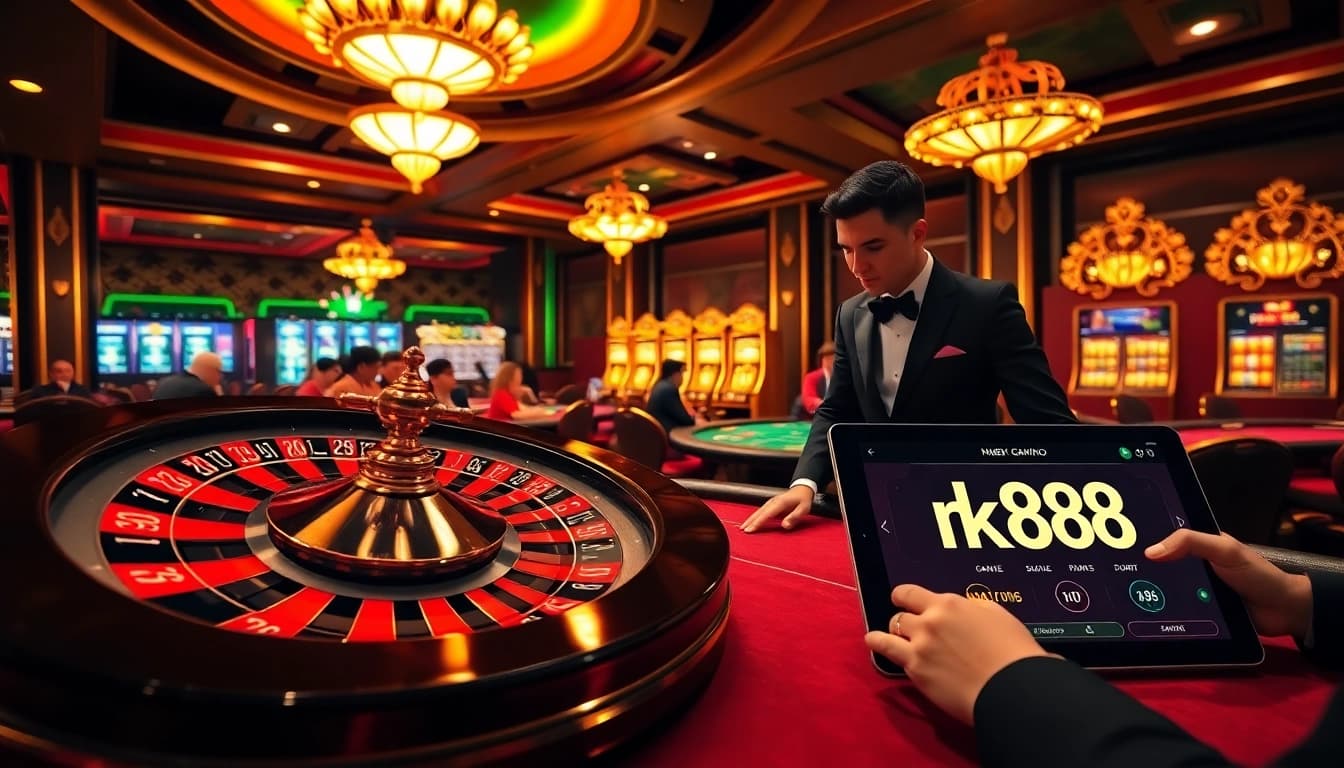 Experience thrilling games at NK88's vibrant casino floor with exciting roulette and poker.