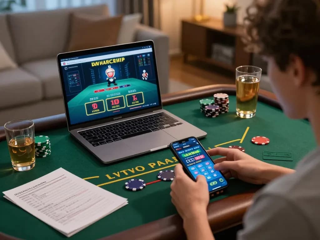 Engaging scene illustrating online gameplay at https://uu88.blog/ with a user placing bets on a laptop.