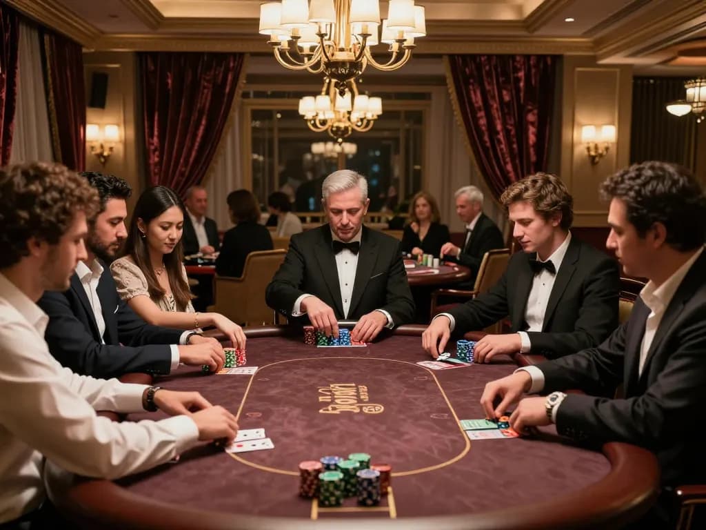 High-stakes poker game in luxurious setting at https://789winn.click/, showcasing strategic gameplay and exclusive atmosphere.