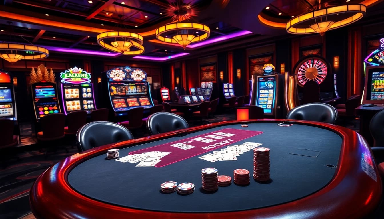 Experience luxurious gambling thrills at https://qq88.social/ with vibrant poker gameplay and illuminated slot machines.