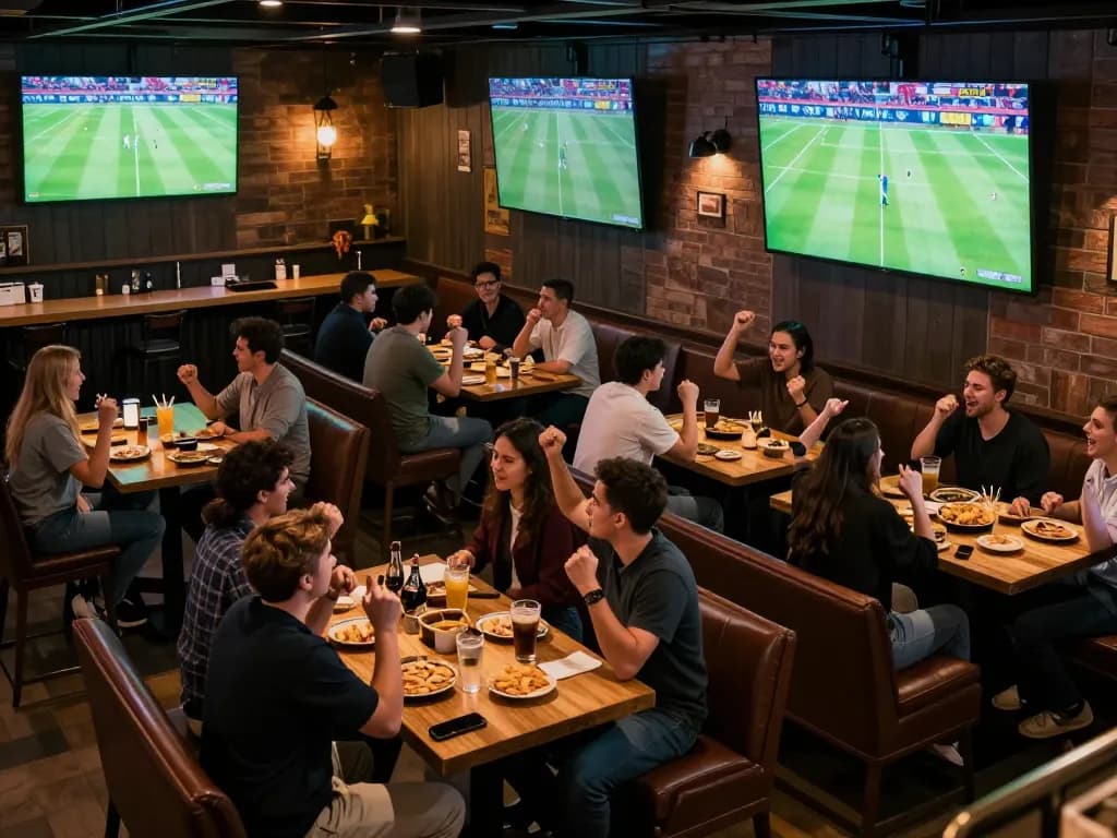 Socolive's interactive sports betting atmosphere with fans cheering during live football matches.