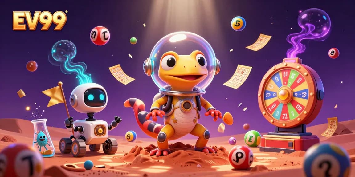 Experience EV99's vibrant Martian casino adventure filled with lottery excitement and alien fun.