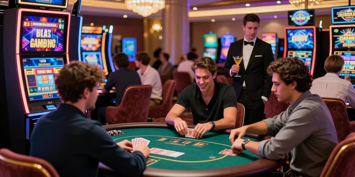 Players enjoying thrilling games at vibrant casinos not on GamStop, showcasing excitement and luxury.