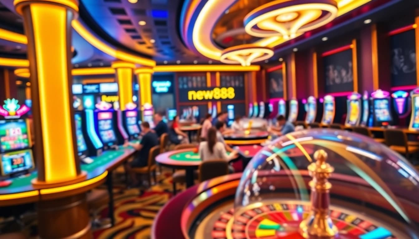 Experience the excitement of online gaming with new888 in a vibrant casino atmosphere.