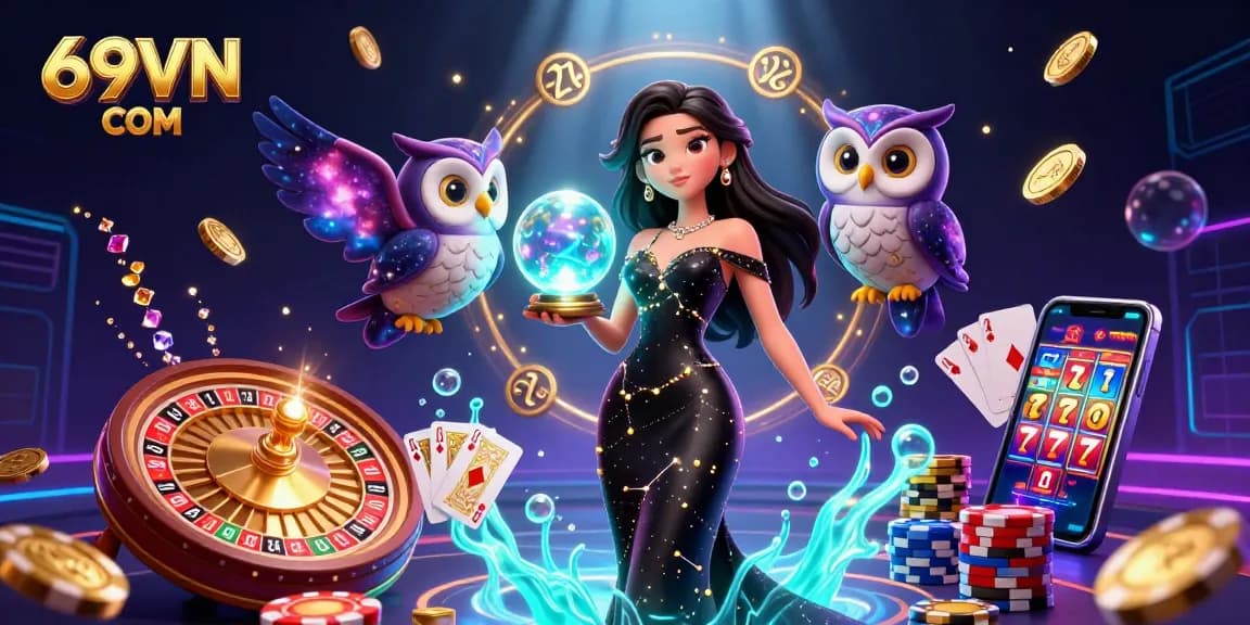 Engage in thrilling gameplay with 69VN COM featuring stunning characters and vibrant casino elements.