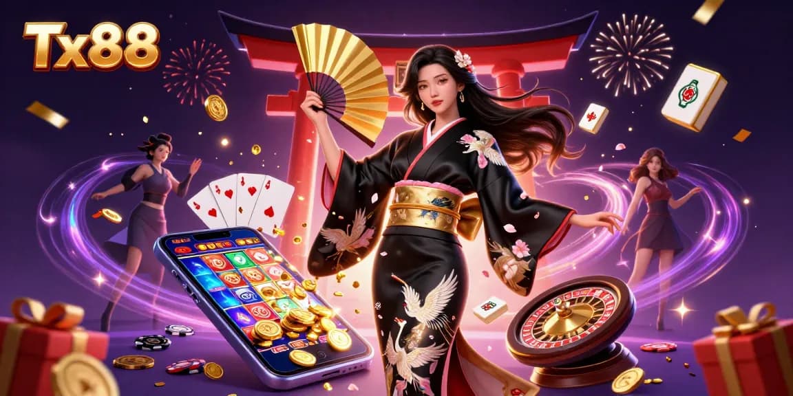 Play to win big with Tx88's modern casino experience featuring slot games and vibrant visuals.