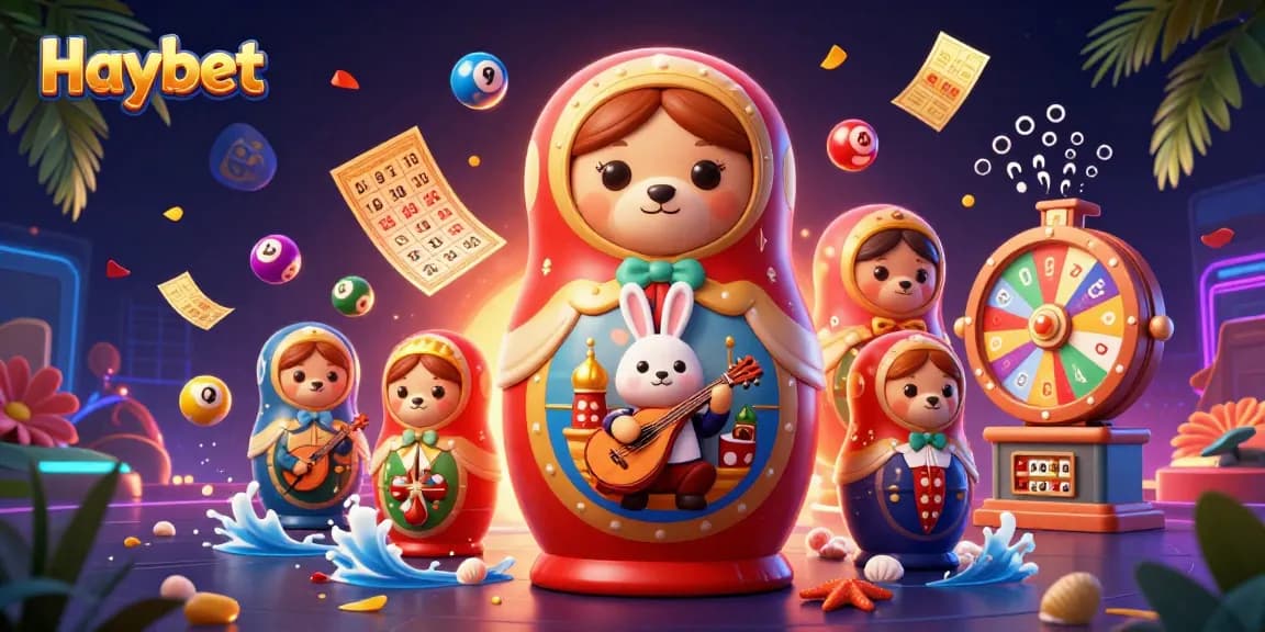 Engage in thrilling gameplay with Haybet’s vibrant casino scene featuring dynamic elements around cartoon bears.