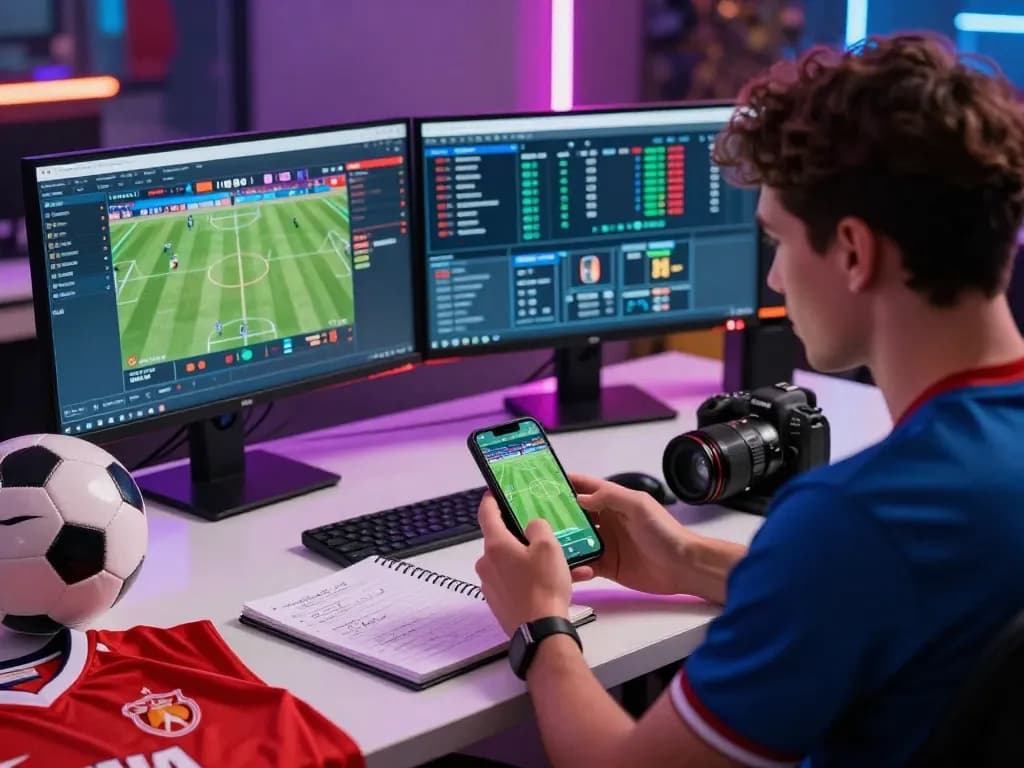Engaging dynamic sports analysis scene showcasing 1gom's real-time betting environment.