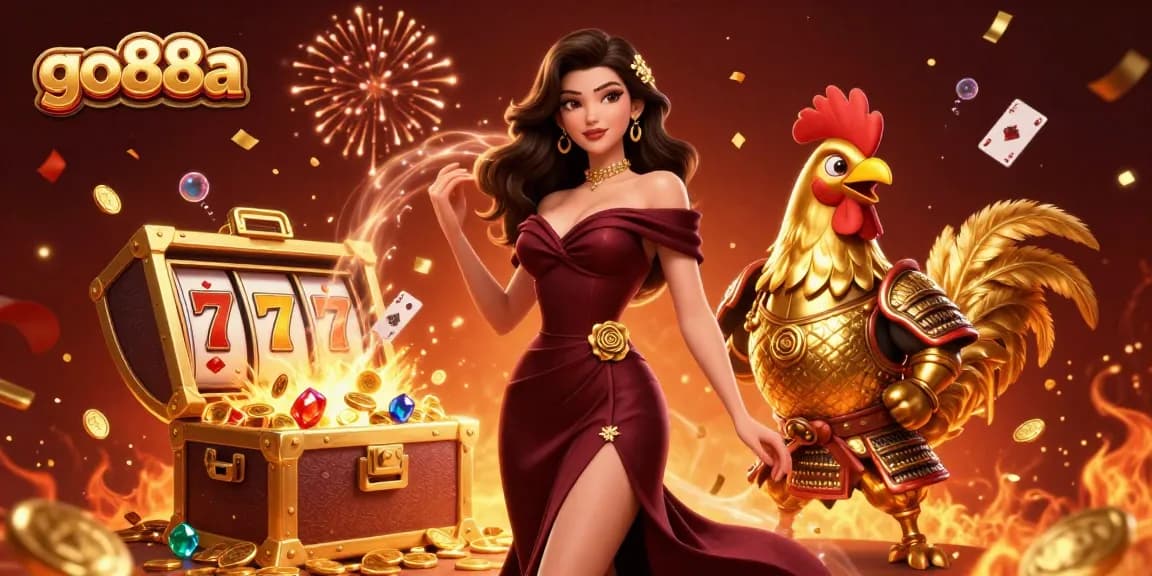 Engage with exciting slots and jackpots at go88a featuring vibrant casino elements.