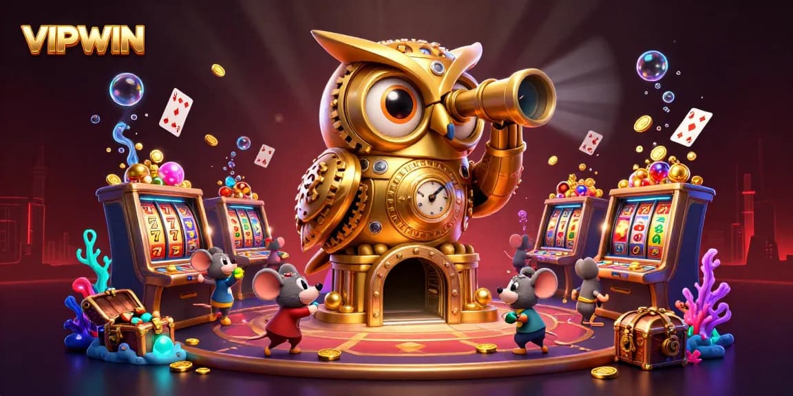Engage in thrilling casino action with VIPWIN on the lively floor filled with vibrant slot machines.