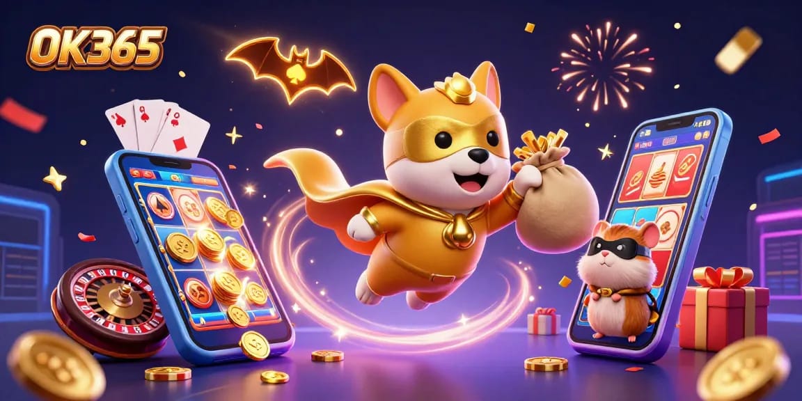 Play exciting games on OK365 with vibrant characters and dynamic casino elements.