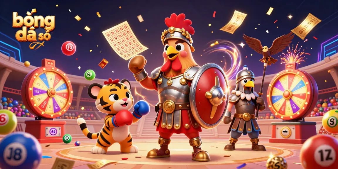 Engage with bóng đá số data and updates through a vibrant 3D illustration of dynamic gambling elements.