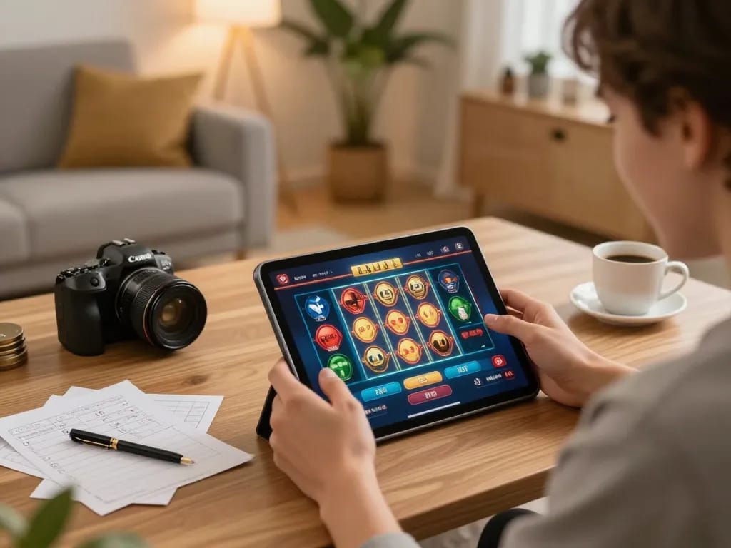 Hitclub user winning at an online casino game, showcasing engaging gameplay and cozy home environment.