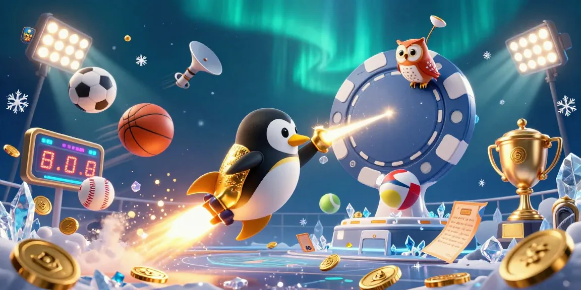 Experience World Cup 2026 excitement with a dynamic 3D penguin and casino elements.