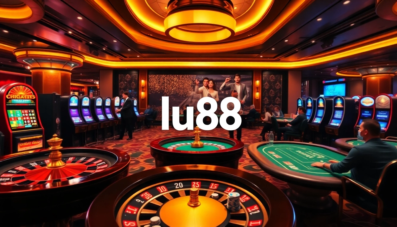 Experience the excitement of gambling at lu88 with vibrant slot machines and a professional casino atmosphere.