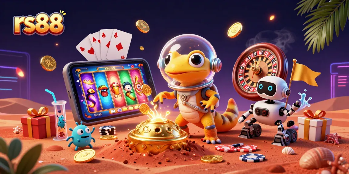 Experience thrilling gameplay at rs88 with a Martian gecko in a magical 3D casino.