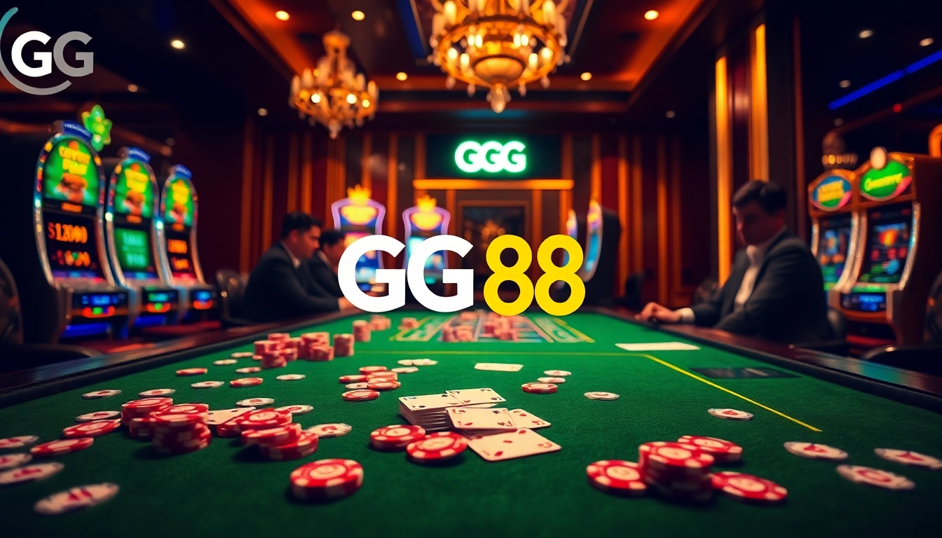 Players enjoying a thrilling GG 88 gaming experience at a vibrant casino table.