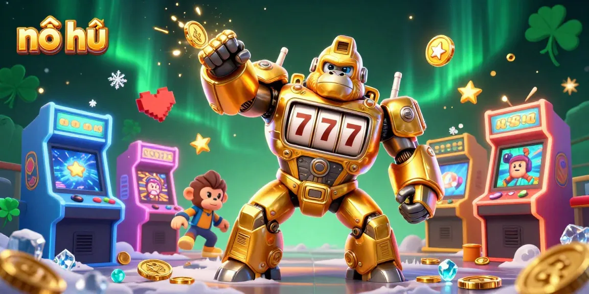 Win big with nổ hũ in this dynamic 3D scene featuring exciting casino elements!
