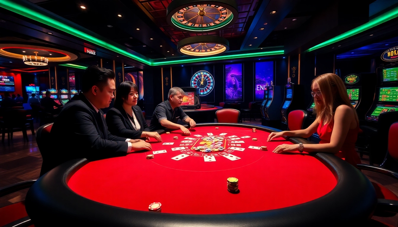 Experience thrilling gameplay at NK88 with vibrant poker tables and colorful chips.