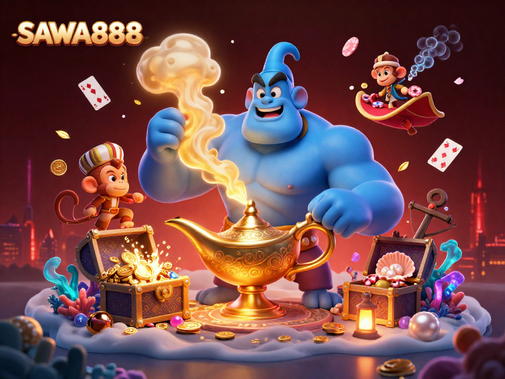 SAWA888 offers a vibrant casino experience with dynamic characters, treasures, and engaging game elements.