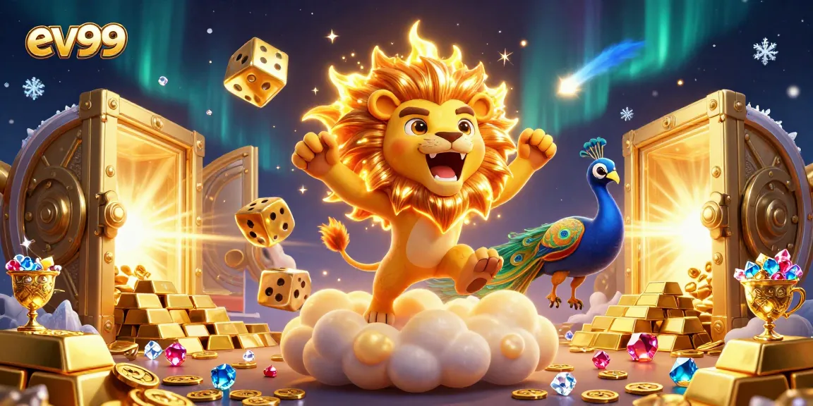 Experience thrilling wins with ev99 in a vibrant casino-themed universe filled with golden treasures and lively characters.