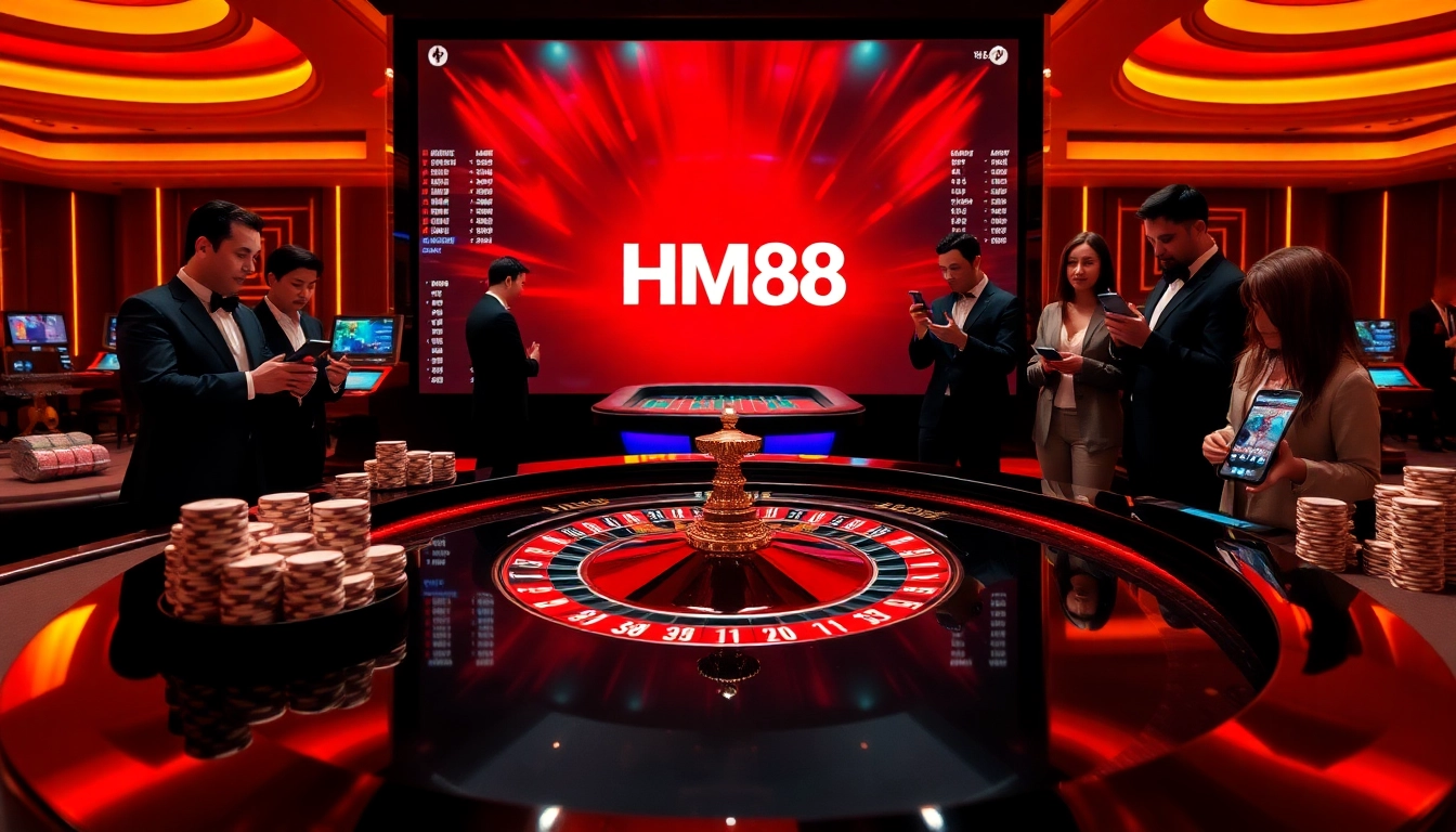 Professional gambler placing strategic bets at HM88 roulette table with live odds screen