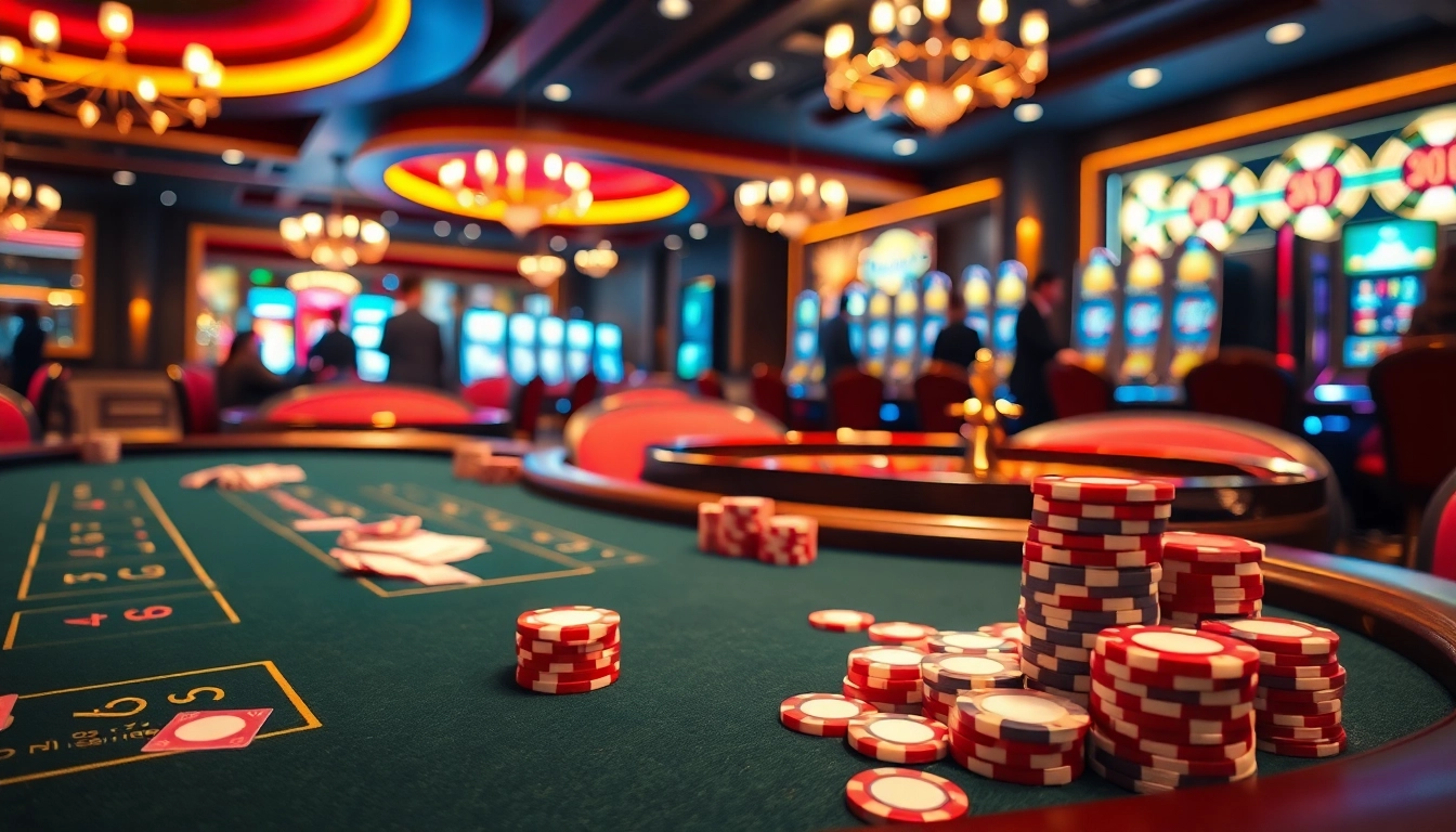 Players at a luxurious casino table engage in thrilling games, embracing the excitement of tr88.