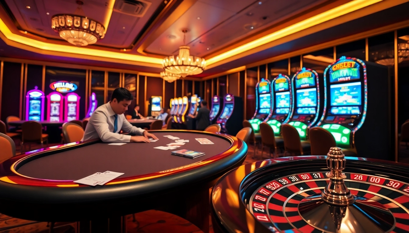 Experience the thrill of HELLO88 with professional gamblers at a luxurious casino table.