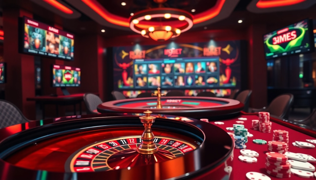 Engage with thrilling online gaming at i9bet featuring exciting casino tables and vibrant chips.
