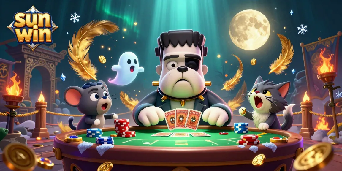 Play the thrilling sun win casino games with a lively Frankenstein bulldog dealer and a werewolf kitten!