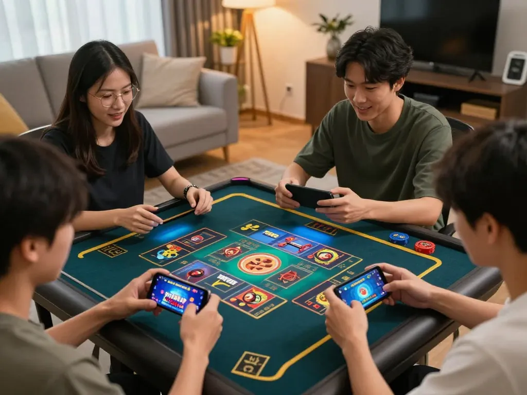 Players using yowesjp daftar on mobile devices at home, enjoying online casino gaming experience.