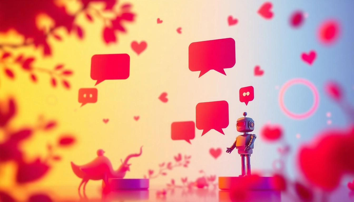 Engaging spicy chat conversation with vibrant colors and digital elements.
