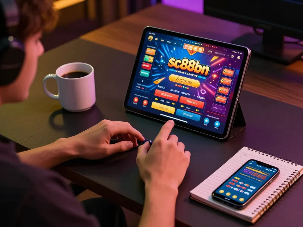 Engaging online gaming setup for sc88bn showing casino interface and strategic notes