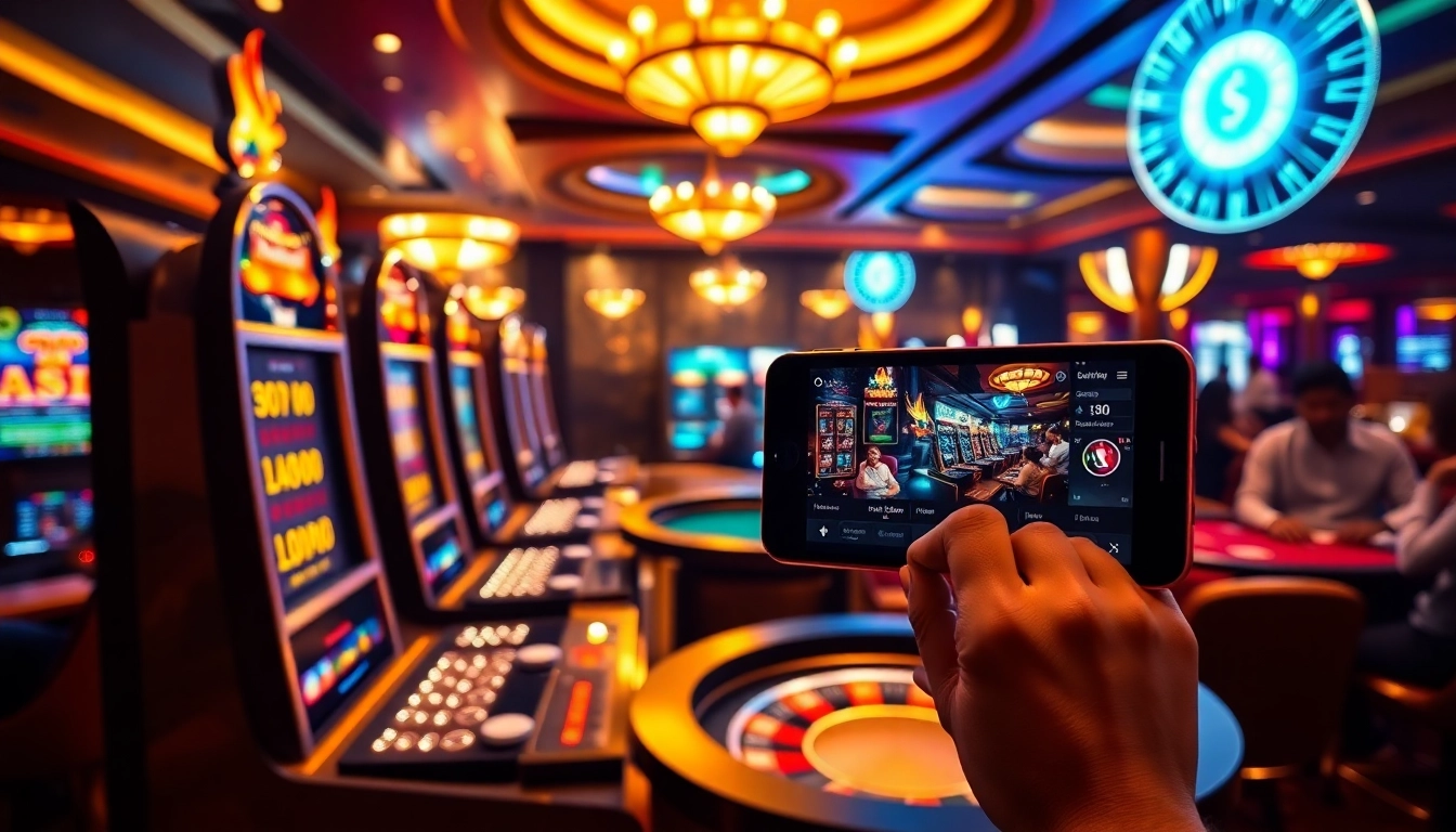 Engaged players winning at a luxurious casino showcasing https://hitclub9.vip/ with vibrant games.