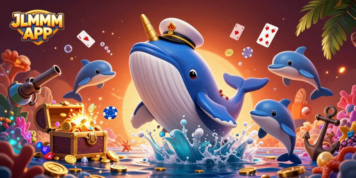 Experience thrilling wins with JLMMM APP showcasing vibrant cartoon sea creatures.