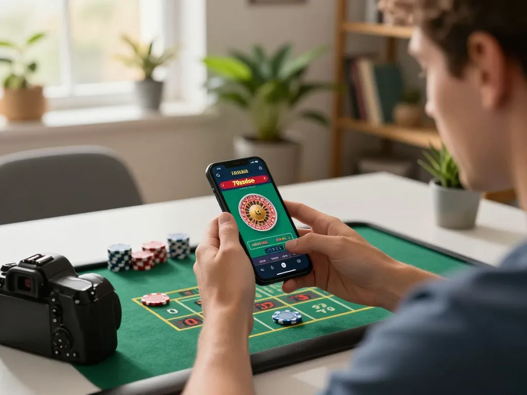 Engaging in online gambling with the 79sodoe mobile app showcasing live dealer games.