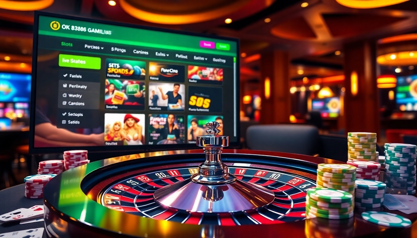 Experience thrilling gambling action at OK8386 with vibrant casino visuals.